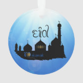 Eid Mubarak-moskee met Typografie Ornament (achterkant)