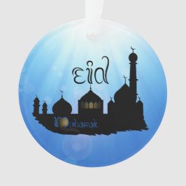Eid Mubarak-moskee met Typografie Ornament