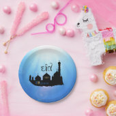 Eid Mubarak-moskee met Typografie Papieren Bordje (Feest)