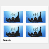 Eid Mubarak-moskee met Typografie Rechthoekige Sticker (Vel)