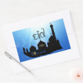 Eid Mubarak-moskee met Typografie Rechthoekige Sticker (Envelop)