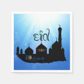 Eid Mubarak-moskee met Typografie Servetten (Voorkant)
