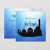 Eid Mubarak-moskee met zonnestralen - Iftar Invita Kaart (Voorkant / Achterkant)