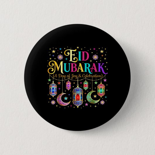 Eid Mubarak Moslim Feest Kleding voor Eid Al Ronde Button 5,7 Cm (Voorkant)