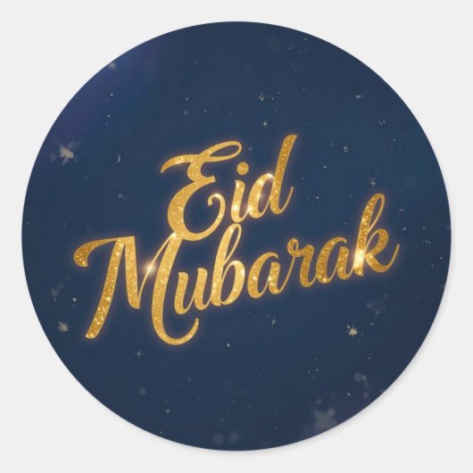 Eid Mubarak Moslim Klassieke Ronde Sticker (Voorkant)