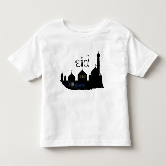 Eid Mubarak Mosque Silhouette - Kind T-Shirt (Voorkant)