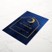 Eid Mubarak Navy Blue and Gold Foil Holiday Kaart (Gedraaid)
