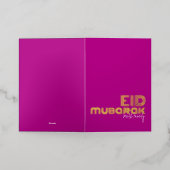 EID MUBARAK Neon Roze Art Deco Stijl Custom Folie Wenskaart (Buiten Laag)