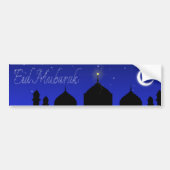 Eid Mubarak Night Stars Mosque Bumpersticker (Voorkant)