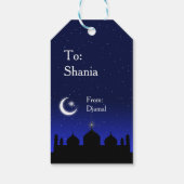 Eid Mubarak Night Stars Mosque Cadeaulabel (Achterkant)