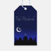 Eid Mubarak Night Stars Mosque Cadeaulabel (Voorkant)