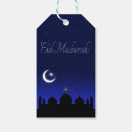 Eid Mubarak Night Stars Mosque Cadeaulabel