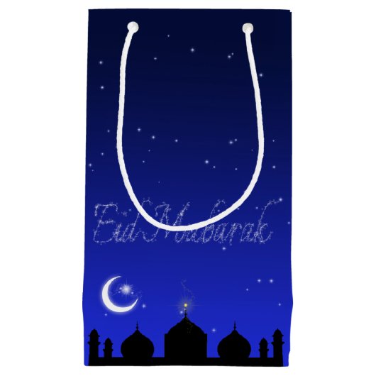Eid Mubarak Night Stars Mosque Klein Cadeauzakje (Voorkant)
