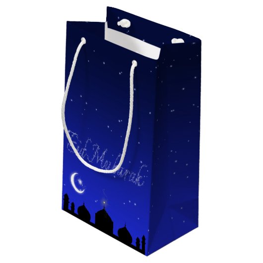 Eid Mubarak Night Stars Mosque Klein Cadeauzakje (Achterkant Gekanteld)