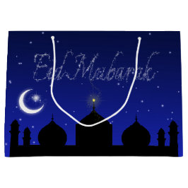 Eid Mubarak Night Stars Mosque Large Cadeautasje