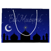 Eid Mubarak Night Stars Mosque Large Cadeautasje (Achterkant)