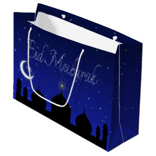 Eid Mubarak Night Stars Mosque Large Cadeautasje