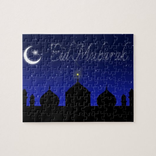 Eid Mubarak Night Stars Mosque Legpuzzel (Horizontaal)