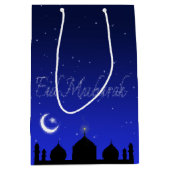 Eid Mubarak Night Stars Mosque Medium Cadeauzakje (Voorkant)