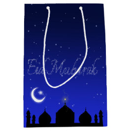 Eid Mubarak Night Stars Mosque Medium Cadeauzakje