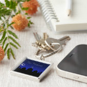 Eid Mubarak Night Stars Mosque Sleutelhanger (Zijkant)