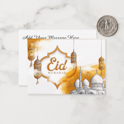 Eid Mubarak Notitiekaartje (Voorkant / Achterkant in situ)