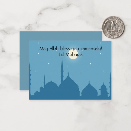 Eid Mubarak Notitiekaartje (Voorkant / Achterkant in situ)