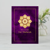 Eid Mubarak Paars en Gold Foil Holiday Kaart (Staand Voorkant)