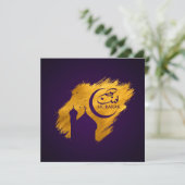 Eid Mubarak - Paarse en gouden verfstreken Feestdagenkaart (Staand voorkant)