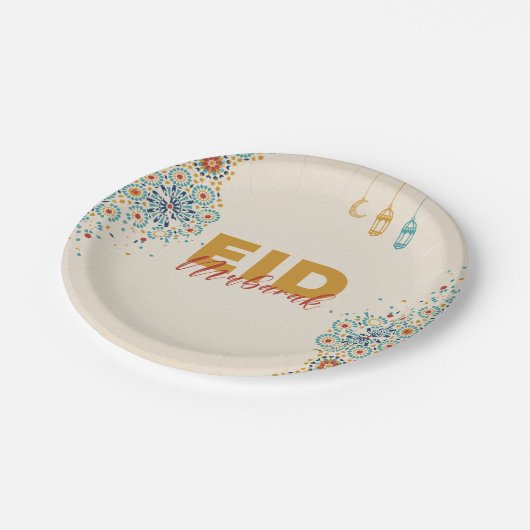Eid mubarak papieren bordje (Gekanteld)
