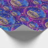 Eid Mubarak - Pastel gold en purples Cadeaupapier (Hoek)