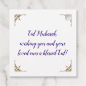 Eid Mubarak - Pastel goud en paars Bedankjes Labels (Achterkant)