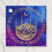 Eid Mubarak - Pastel goud en paars Bedankjes Labels (Voorkant)