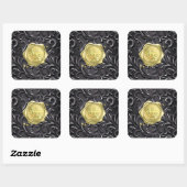 Eid mubarak patroon goud vierkante sticker (Vel)