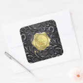 Eid mubarak patroon goud vierkante sticker (Envelop)