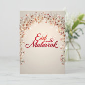 Eid mubarak Personalized Floral Greeting Card Kaart (Staand voorkant)