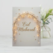 Eid mubarak Personalized Lights Greeting Card Kaart (Staand voorkant)