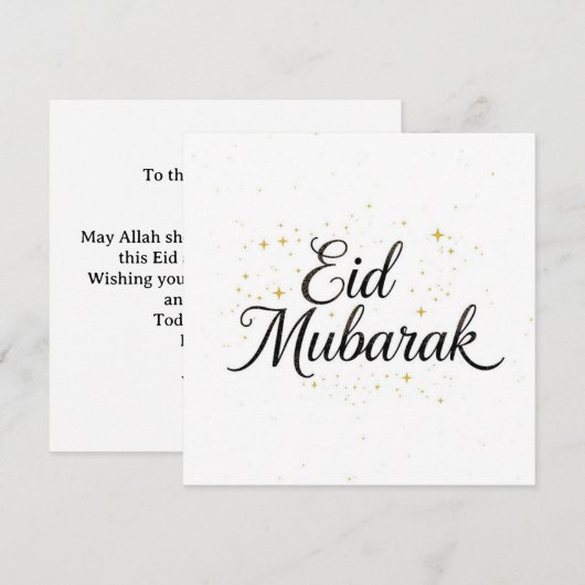 Eid mubarak Personalized modern Card Bedankkaart (Voorkant / Achterkant)