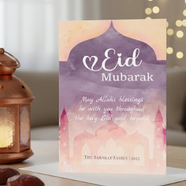 Eid Mubarak Persoonlijke kaart met moskee ontwerp