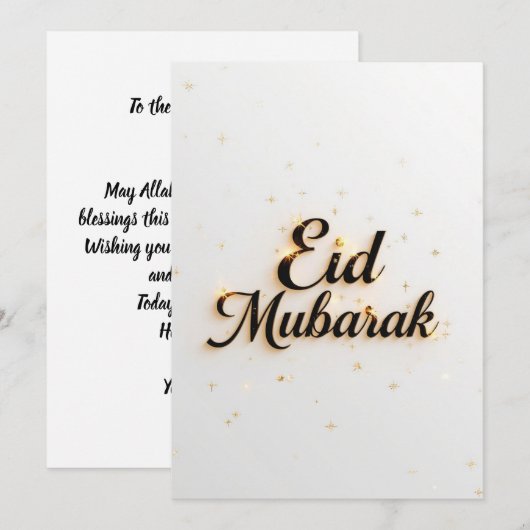 Eid mubarak Persoonlijke moderne kaart (Voorkant / Achterkant)