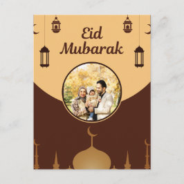 Eid Mubarak Photo Frame Mosque Skyline Art Briefkaart