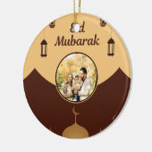 Eid Mubarak Photo Frame Mosque Skyline Art Keramisch Ornament (Links)