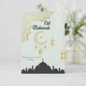 Eid Mubarak Platte Bedankkaart (Staand voorkant)