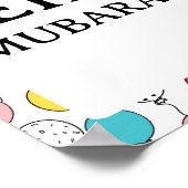 Eid Mubarak Poster, kleurrijke ballonnen achtergro Poster (Hoek)