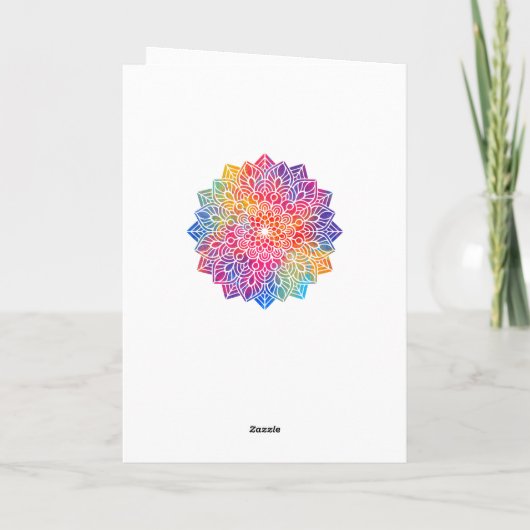 Eid Mubarak Rainbow Mandala Familie Fotogroet Feestdagen Kaart (Achterkant)