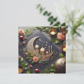 Eid Mubarak Ramadan Aanpasbare Groet Tekst Feestdagenkaart (Staand voorkant)