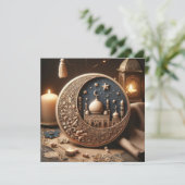 Eid Mubarak Ramadan Aanpasbare Groet Tekst Feestdagenkaart (Staand voorkant)