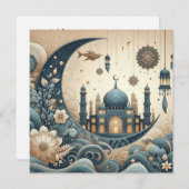 Eid Mubarak Ramadan Aanpasbare Groet Tekst Feestdagenkaart (Voorkant / Achterkant)