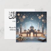 Eid Mubarak Ramadan Aanpasbare Groet Tekst Feestdagenkaart (Voorkant / Achterkant)