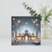 Eid Mubarak Ramadan Aanpasbare Groet Tekst Feestdagenkaart (Staand voorkant)